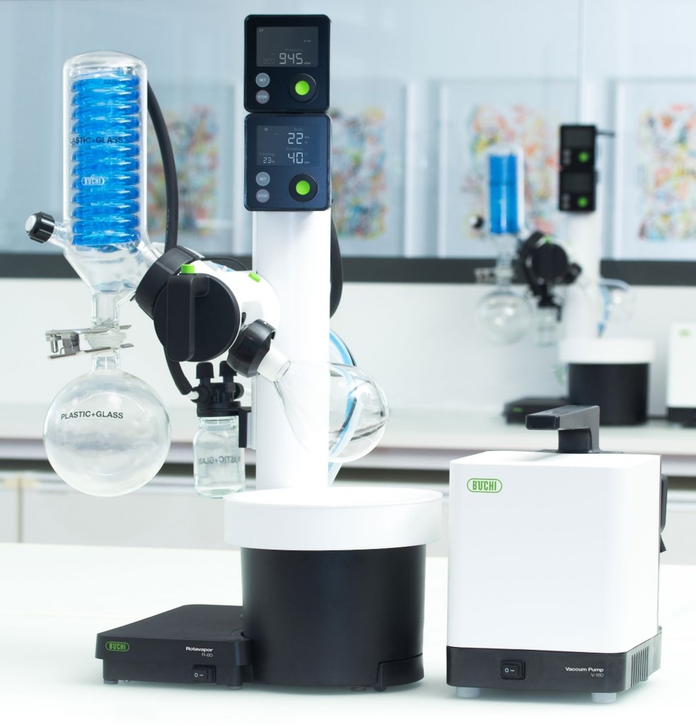 Rotary evaporator, Büchi R-80, dry ice incl. pump