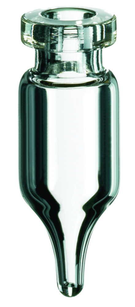 [4001516] Microvials w. crimp neck, LLG, N 11 crimp, 1,1 mL, conical bottom, clear
