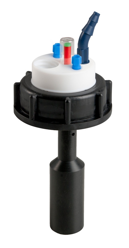 [4005612] Waste cap, SCAT Safety Waste Cap, S 55, Type 7, level ind., 1 x GL 14 / 2 x capillary / 1 x fitting