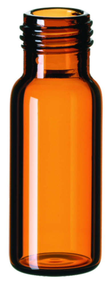 Vials w. screw neck, LLG, N 9 short thread, wide opening, 1,5 mL, amber
