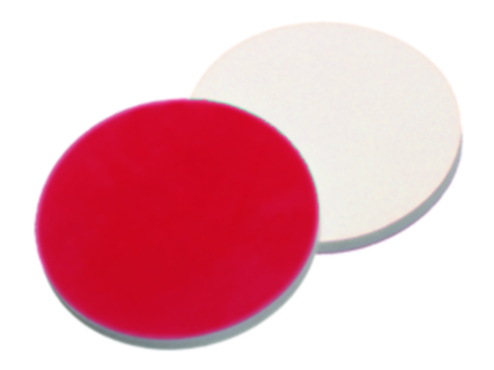 Septa, LLG, for N 13 crimp seals, silicone(white)/PTFE(red) 55 A