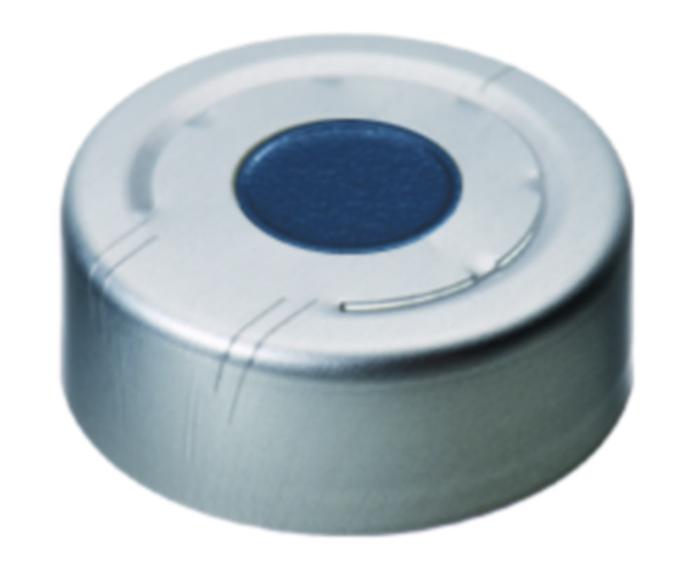 Crimp seals for headspace vials, LLG, N 20, alu pressure release seals, butyl/PTFE 50 A, Pharma-Fix