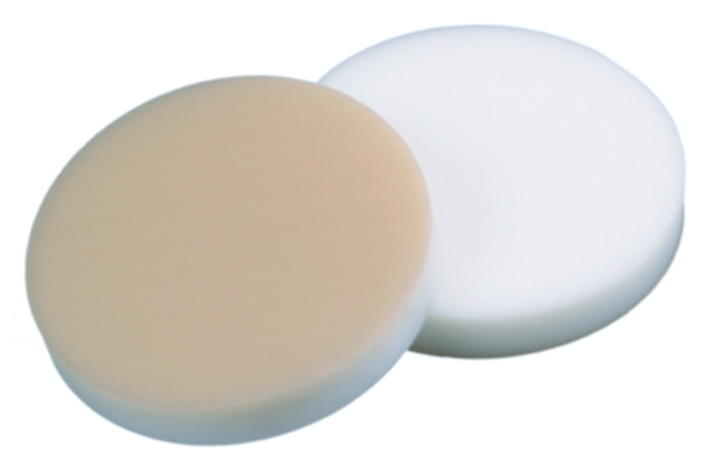 Septa, LLG, for N 24 screw caps, silicone(white)/PTFE(beige) 45 A