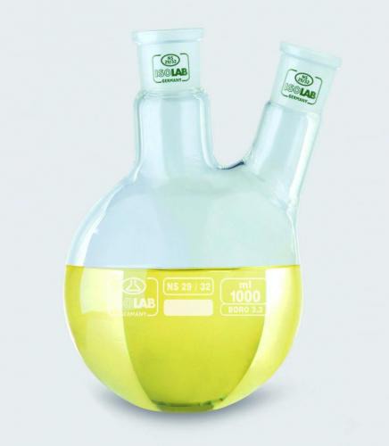 [4008386] flask - round bottom - two neck - 250 ml