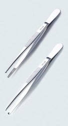 LLG forceps 130 mm, blunt/straight, with "tooth",