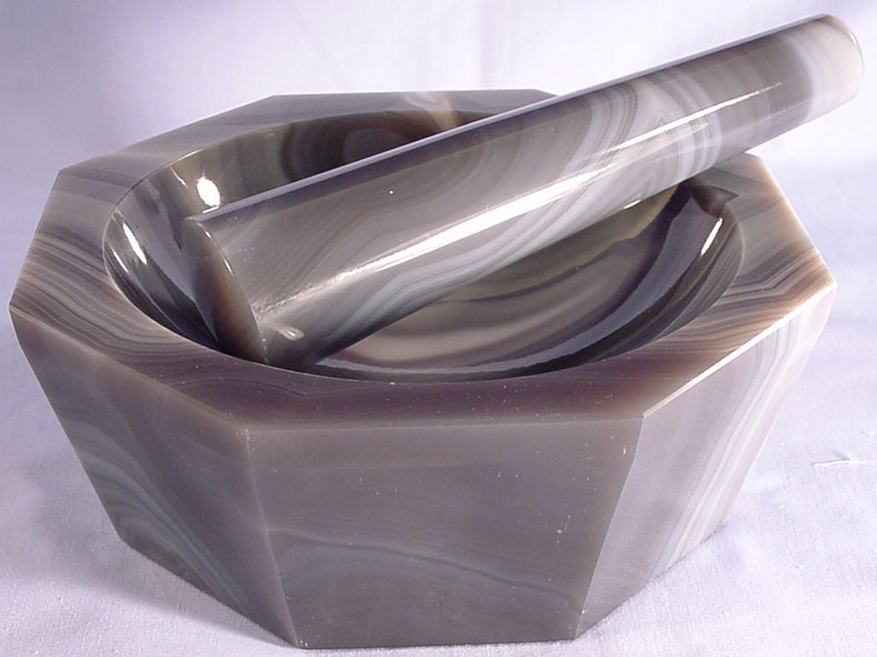 [1276206] Agate Mortar w/pestle