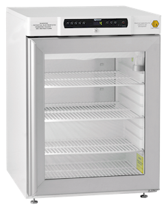 Refrigerator GRAM BioCompact II RR210, +2/20°C, 125 L, glass door, 3 shelves, white