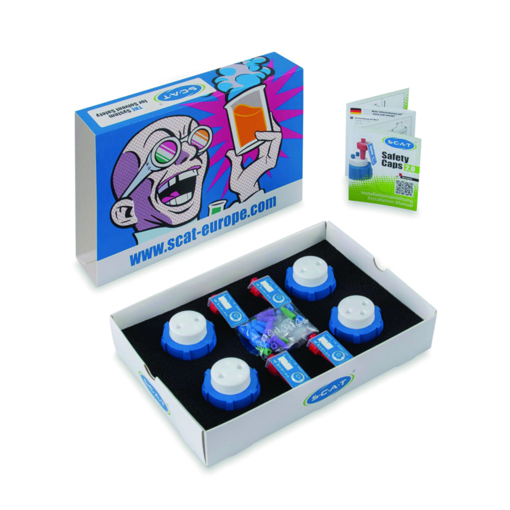 Safety kit w. 4 reservoir caps and air valves, SCAT HPLC Starter Kit I V2.0, GL 45