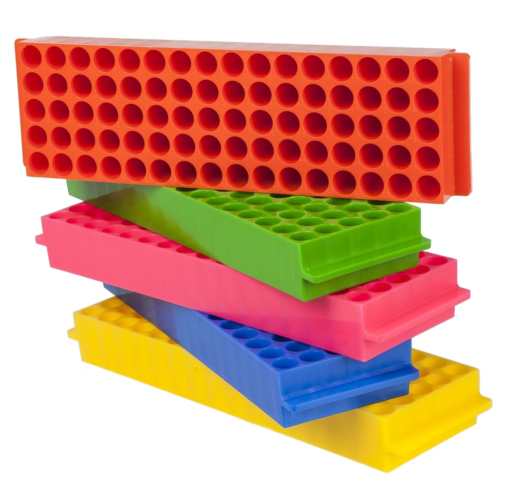 80-Well microtube racks, blue