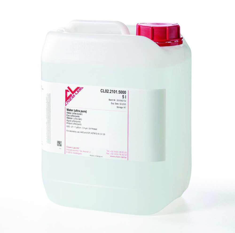 Water, ultra pure < 1 µS/cm, 5 L