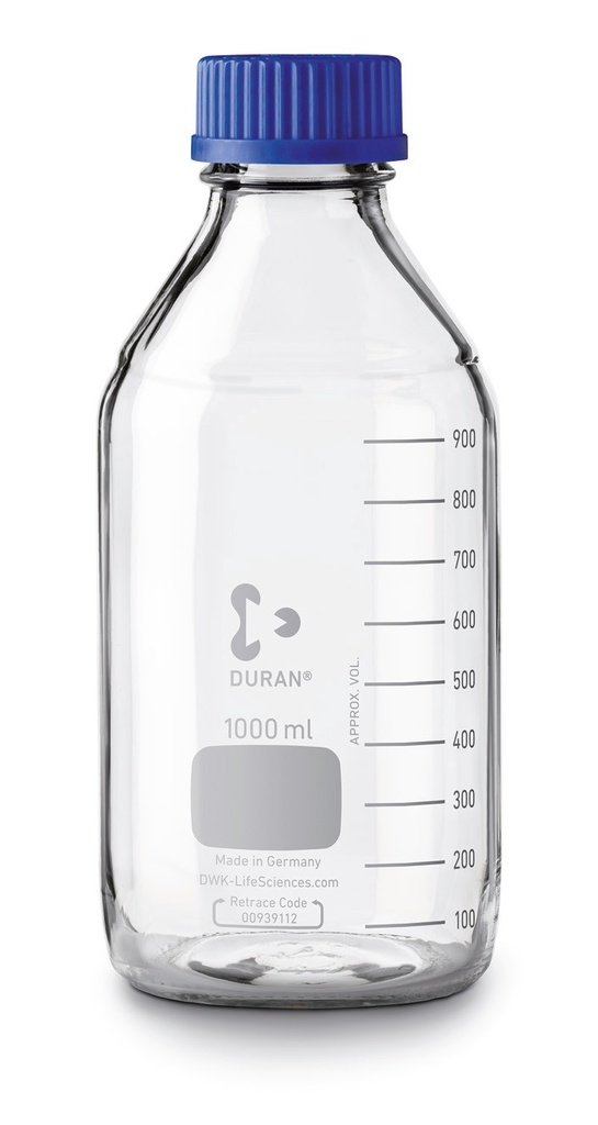 Lab bottles w screw-cap 1000 ml. 10/pk