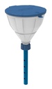 Safety funnel with lid, SCAT ARNOLD V2.0, GL 45, HDPE, white/blue, w. spear (220 mm)
