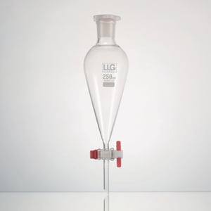 Separating funnel, LLG, conical, valve cock, 500 ml