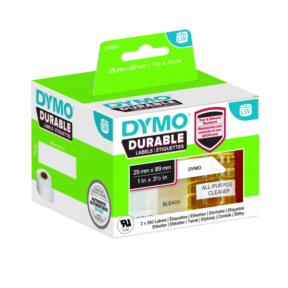 DYMO® LabelWriter Etiket, 25 x 89 mm, black on white, 2 x 350 labels
