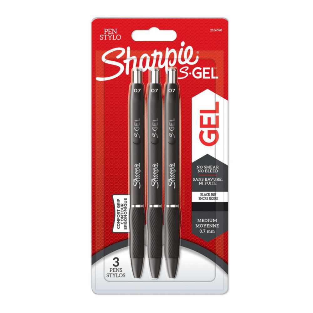 [4687593] Sharpie® S-Gel - Gel pen, 0,7 mm, black, 3/pk