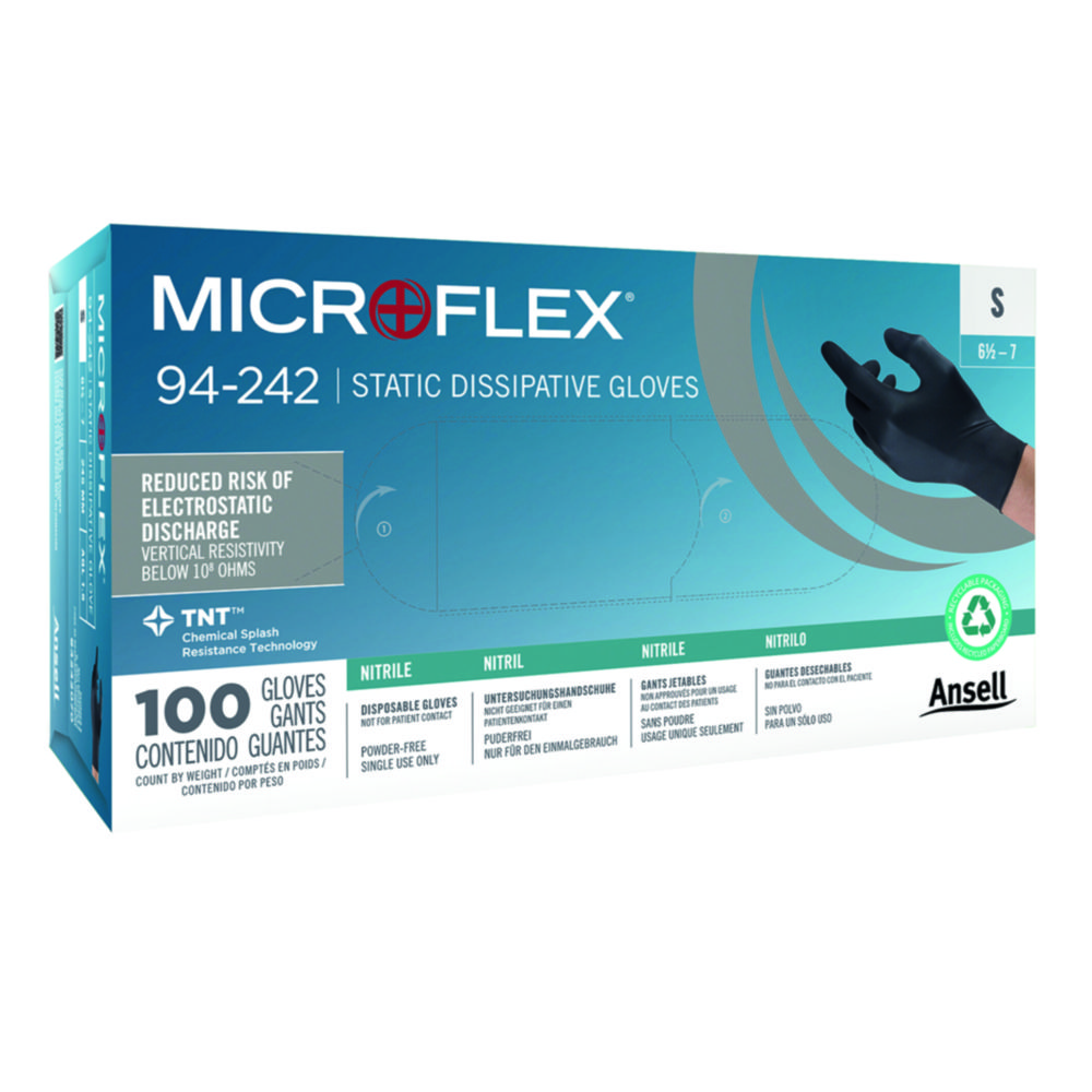 Nitrile gloves, Ansell Healthcare MICROFLEX 94-242, size S (6,5-7)