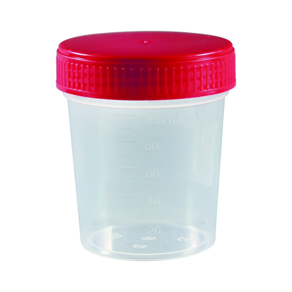 [4694709] LLG-Multipurpose Container, 120 ml, PP, with red PE-screw cap, frosted label, pack of 300