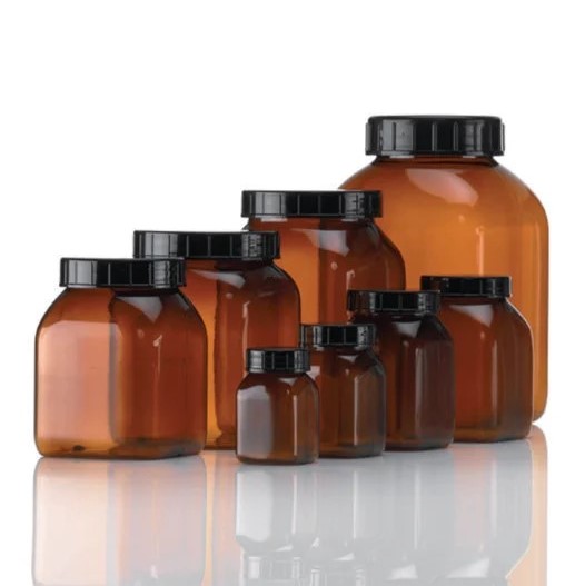 Sample container, square, brown,PVC,no lid,2000ml