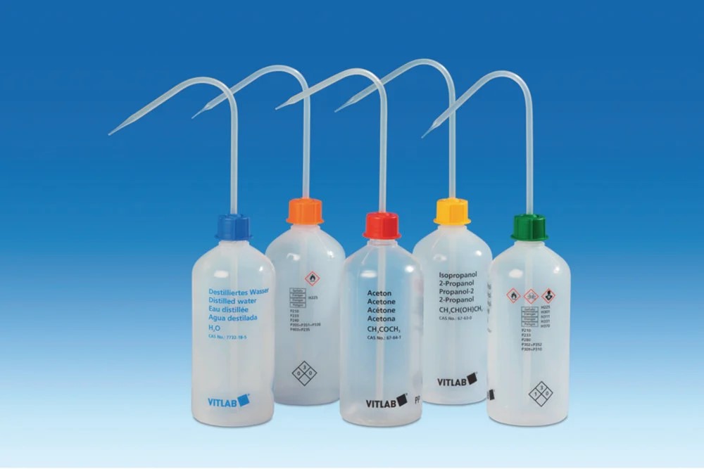 Safety wash bottle, narrow neck, Ethanol, 500 ml
