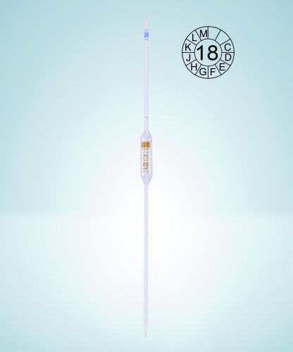Volumetric pipette, Hirschmann, cl. AS, 350 mm, 2 ml