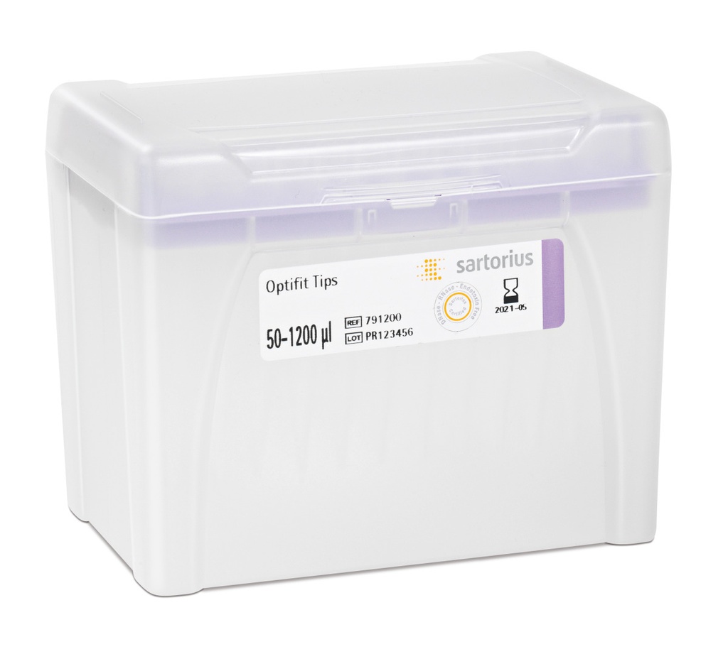 Optifit-Pipette tips, Sartorius, 50-1200 µl, length 71,5 mm, 10 rack of 96 pcs.