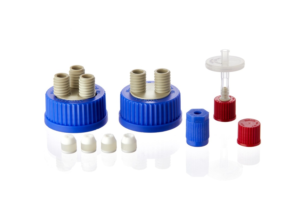 Pressure equalising set for bottle distributors w. 2-3 ports, DURAN, 0.2 µm filter