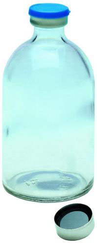 Vials w. crimp neck, LLG, N 20 crimp, 100 mL, clear