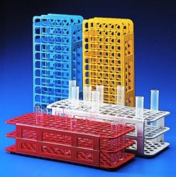 Test tube rack, blue, for 40 tubes, holes Ø 25mm