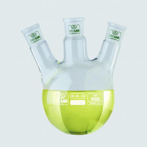 Ground neck flask with 3 joints 1000 ml, center ar