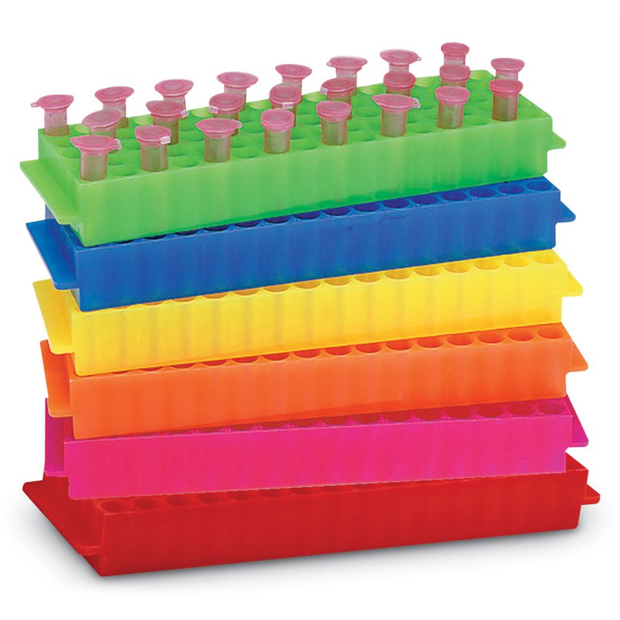 Microtube rack, pink 80-well, PP, for 1.5/2.0 ml t