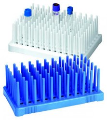 Test tube rack Peg Rack, white, 50 places