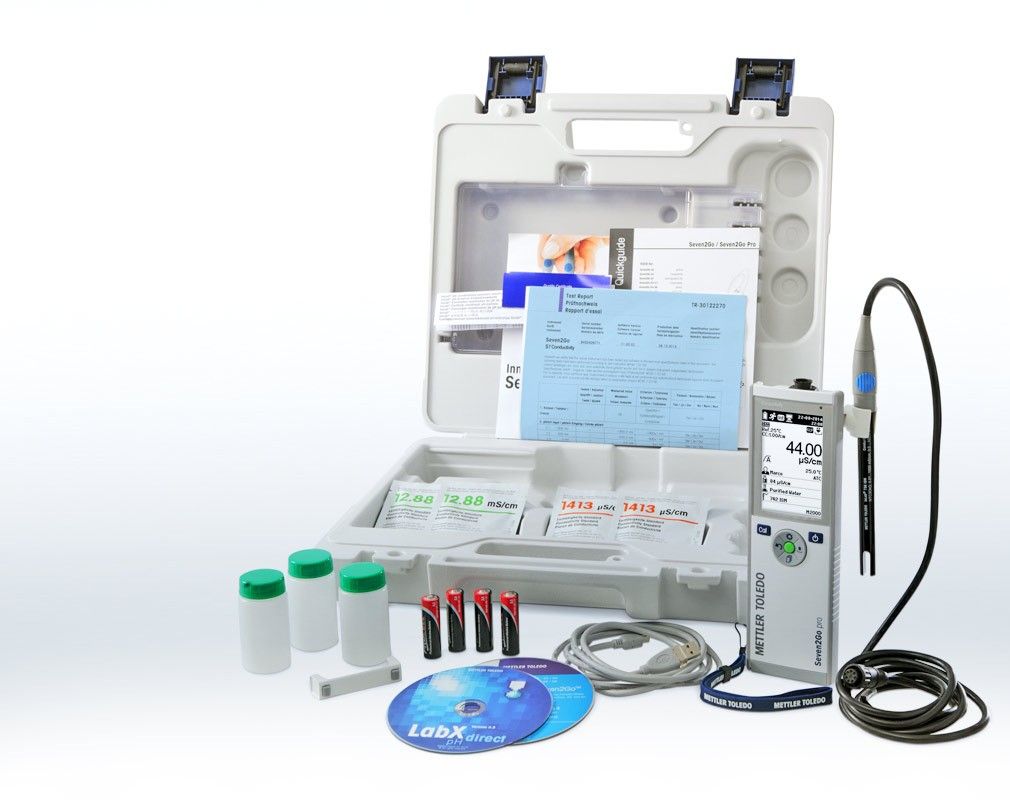 Conductivity meter, Mettler-Toledo Seven2Go S3-Bioethanol-Kit, with case and electrode