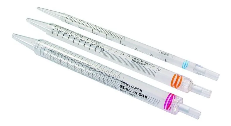 Serological pipette, LLG, short, PS, 10 mL : 0,2 mL, Ø 15 mm, sterile, orange, filtered
