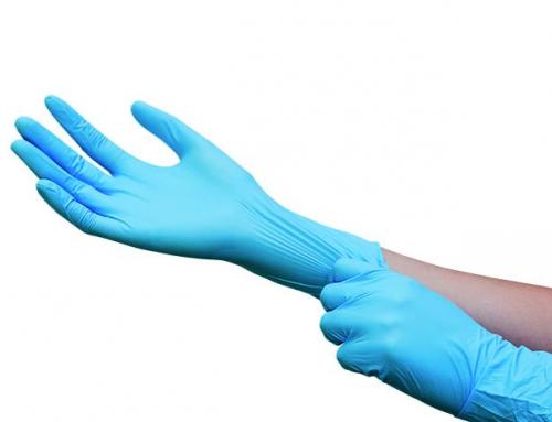 [6270367] Nitrile gloves, LLG standard long, size M, blue, 300 mm