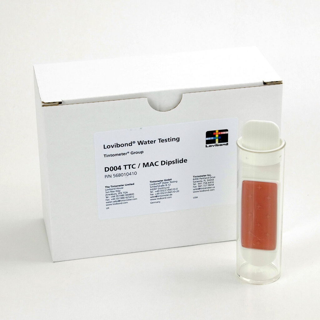 Dipslide, Lovibond D004 TTC/MAC, for total count + coliform