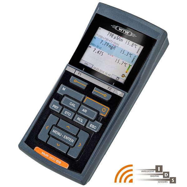 Multiparameter meter, WTW MultiLine 3630 IDS Set F, 3 channels, w. 3 sensors, 1,5 m