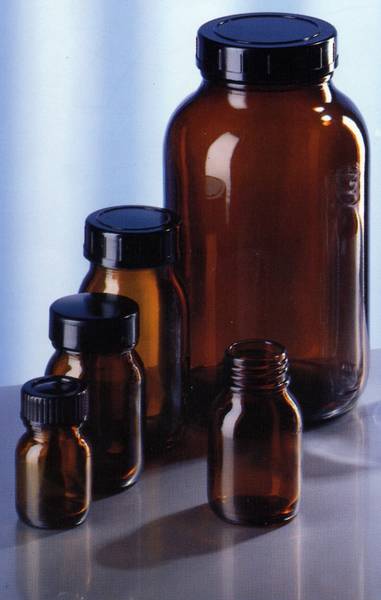 [6283484] Sample jar 200 ml, GL 55 with lid, braun