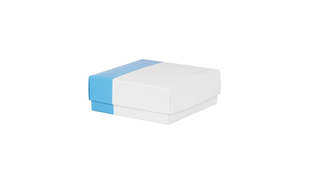 [1522874] Cryobox, TENAK, 134 x 134 x 52 mm, PP coated surface, incl. 9 x 9, blue/orange