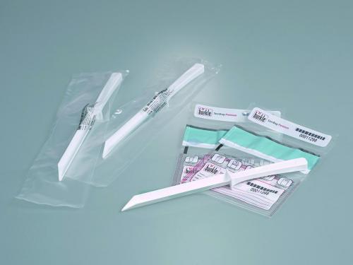 SteriPlast scoop 50ml, PS length 160mm, blue, det.