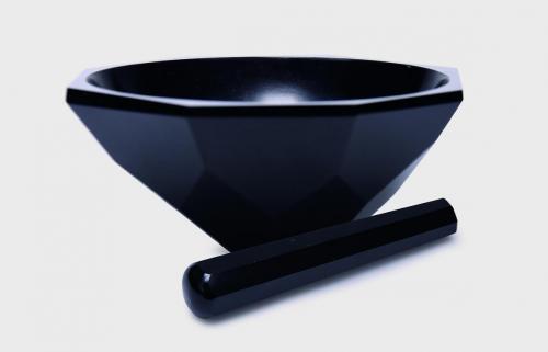 [6286809] Mortar Ø150 mm, Agate, black with pestle