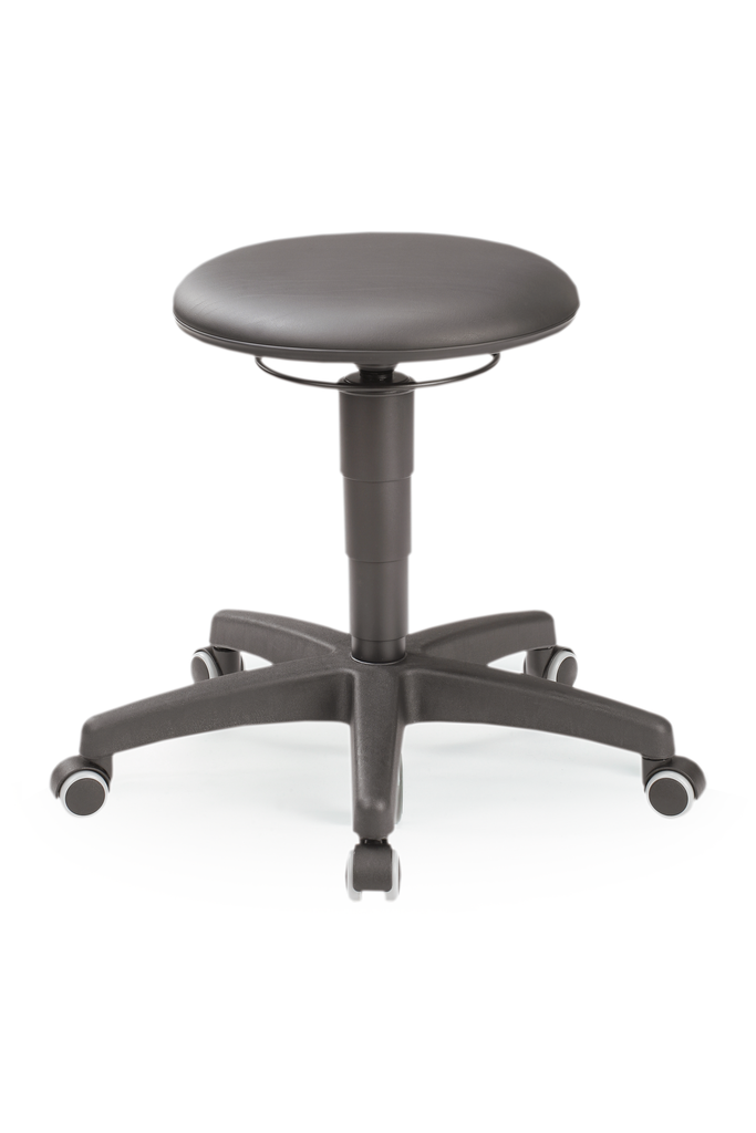 [6287758] LLG-Lab stool,art. leather black,castors,460-630mm