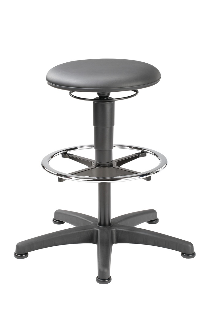 [6287760] LLG-Labstool,foot ring art.leather,black,570-850mm