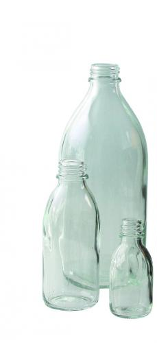 Narrow neck bottles, clear glass 500 ml, DIN 25