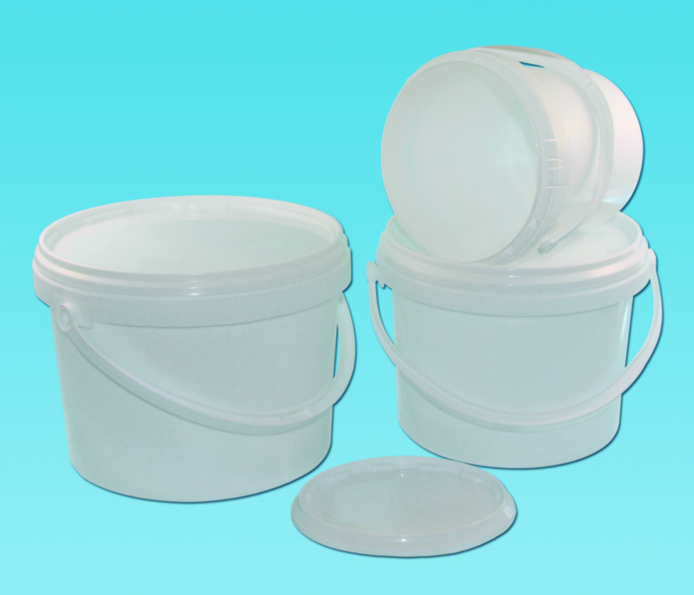 [6291419] Bucket, LLG, white, PP, with lid, 2 L, 10 pcs