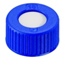 [6291638] Screw cap, LLG, N 9 short thread, blue PP w. hole, silicone/PTFE 55 A