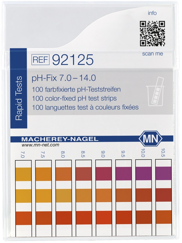 [1571744] pH indicator paper, Macherey-Nagel pH-Fix, strips, pH 7 - 14, 100 pcs