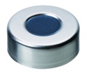 Crimp seals, LLG, N 20, alu w. hole, silver, butyl/PTFE 50 A, Pharma-Fix