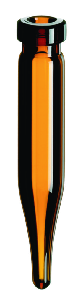 [6902044] Microvials w. crimp neck, LLG, N 8 crimp, 0,6 mL, conical bottom, amber