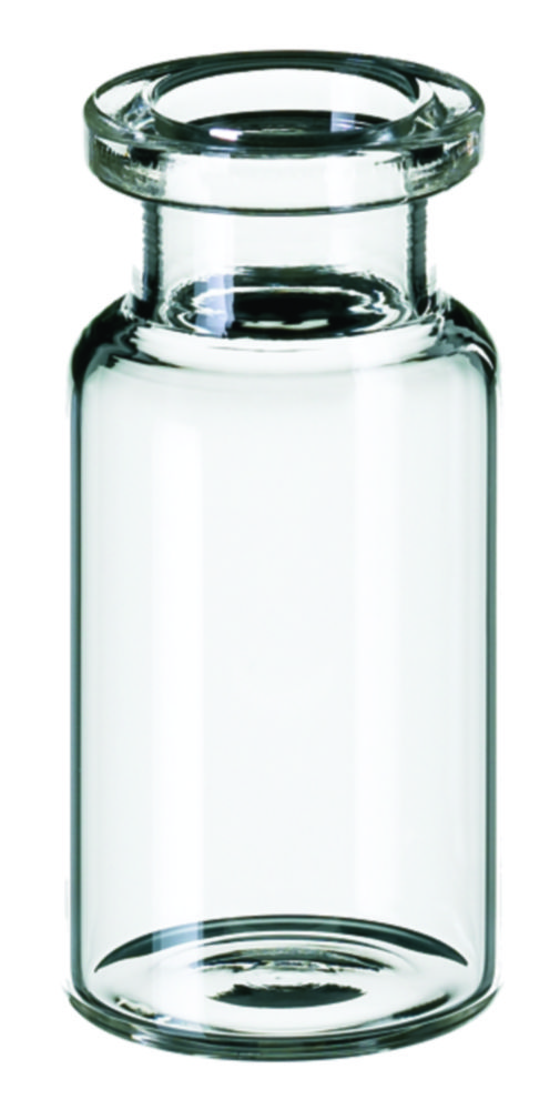 Headspace vials w. crimp neck, LLG, N 20 DIN crimp, flat bottom, 10 mL, clear