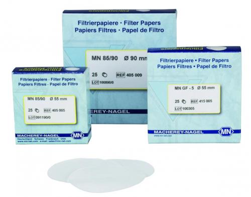 Filter circles, glass microfiber, Macherey-Nagel MN 85/70, Ø125 mm, 0,6 µm, 100 pcs